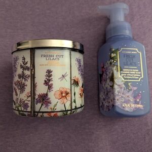 Bath & Body Works Fresh Cit Lilac Candle And Hand Soap Bundle